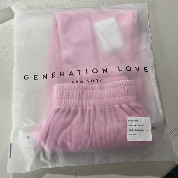 🆕Generation Love Bubblegum Pink Soft Ivy Joggers Loungers Track Choose Love - Picture 11 of 12